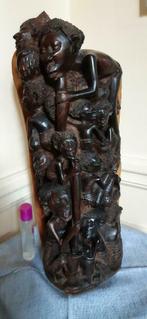 Arbre de vie Makonde sculpture sur bois d'ébène Tanzanie, Antiquités & Art, Enlèvement ou Envoi