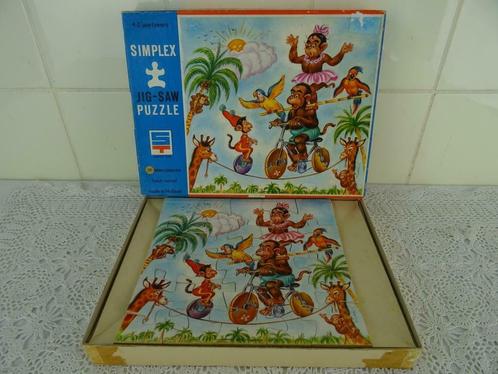 Antiek speelgoed Vintage Simplex puzzel Circus curiosa 1950, Antiek en Kunst, Curiosa en Brocante, Ophalen of Verzenden