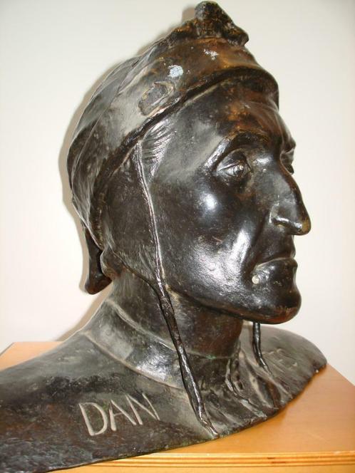 G. SOMMER Napoli antiek IXE bronzen beeld buste DANTE brons, Antiek en Kunst, Kunst | Beelden en Houtsnijwerken, Ophalen