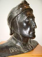 G. SOMMER Napoli antiek IXE bronzen beeld buste DANTE brons, Ophalen