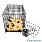 Cage complète avec bac + coussin beige + bol inox 6 tailles, Animaux & Accessoires, Accessoires pour chiens, Envoi, Neuf