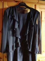 zwart kleedje  met vestje in voile maat 40, Comme neuf, Zara, Noir, Taille 38/40 (M)