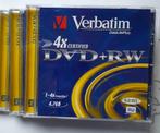 3x DVD+RW réinscriptibles, marque VERBATIM, 4.7GB, Informatique & Logiciels, VERBATIM, Dvd, Réinscriptible, Enlèvement ou Envoi