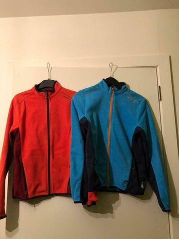 Vest - fleece oranje + lichtblauw - dun beschikbaar voor biedingen