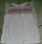 wit bloesje met borduursel mt 140 billieblush, Billieblush, Enlèvement ou Envoi, Chemise ou À manches longues, Utilisé