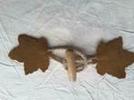 bladvormige faux suede brandenburg met houten log, Ophalen of Verzenden, Nieuw