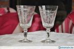 §ensemble de 2 anciens verres de mariage cristal, Antiquités & Art, Enlèvement