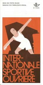 FDC 10/1973 Brussel 12-05-73 Intern. Sport. Ouvr. 4,50Fr (FR, Avec timbre, Affranchi, Oblitéré, Enlèvement ou Envoi