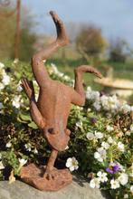 Gepatineerd gietijzeren beeld (de kikker), Tuin en Terras, Ophalen of Verzenden, Nieuw, Overige materialen, Dierenbeeld