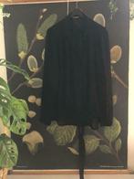 Zwarte doorkijkblouse strik onderaan, Ophalen of Verzenden, Maat 42/44 (L)