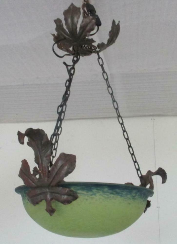 art nouveau lamp luster pate de verre Lorrain 5, Antiek en Kunst, Antiek | Verlichting, Ophalen