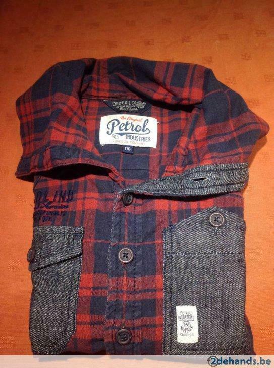 Stoer retro hemd  Petrol maat 116 NIEUW met zakken, Kinderen en Baby's, Kinderkleding | Maat 116, Nieuw, Jongen, Shirt of Longsleeve