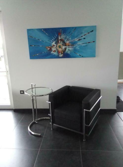 Peinture abstraite, cassina LC3, table design., Antiquités & Art, Art | Objets design, Enlèvement