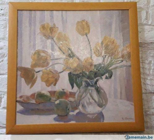 Peinture, bouquet de tulipes, Antiek en Kunst, Kunst | Schilderijen | Modern