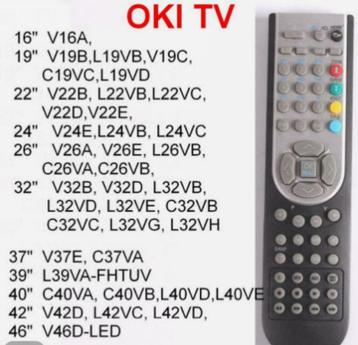 Télécommande pour OKI TV 16,19, 22, 24, 26, 32 pouces, 37,, Enlèvement ou Envoi, Neuf, Originale, DVD