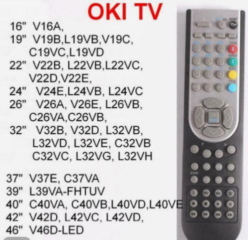 Télécommande pour OKI TV 16,19, 22, 24, 26, 32 pouces, 37,, TV, Hi-fi & Vidéo, Télécommandes, Neuf, Originale, DVD, TV, Enlèvement ou Envoi