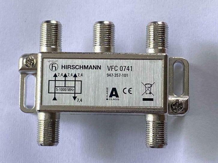 TV Verdeelelement, Antennesplitter  Hirschmann  VFC 0741, Audio, Tv en Foto, Vintage Televisies, Zo goed als nieuw, Overige merken
