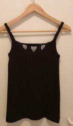 Zwarte tanktop met borduursel, Zwart, Ophalen of Verzenden, Zo goed als nieuw, Maat 36 (S)