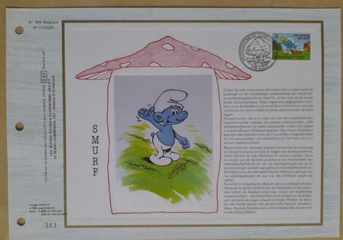 Année 1984 : Carte souvenir fdc soie - 2150 : Smurfen / Scht, Postzegels en Munten, Postzegels | Europa | België, Ophalen of Verzenden