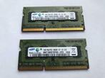 Samsung SO-DIMM kit 2x1GB DDR3-1066 (ok voor laptops en Mac), 2 GB, Ophalen of Verzenden, Laptop, Zo goed als nieuw