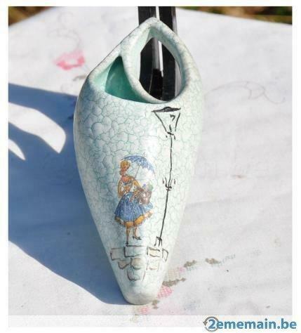 bouquetière en faience demoiselle au réverbère, Antiek en Kunst, Antiek | Keramiek en Aardewerk, Ophalen of Verzenden
