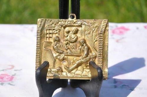 §plaque decorative en laiton bruegel, Antiquités & Art, Antiquités | Bronze & Cuivre, Enlèvement