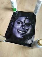 Canvas poster Michael Jackson zwart wit, Maison & Meubles, Photo ou Poster, Moins de 50 cm, Moins de 50 cm, Enlèvement ou Envoi