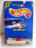 '59 Cadillac Open Converible Crème Hot Wheels #154 (1990), 10 Speed Points Blister, Voiture, Enlèvement ou Envoi, Neuf