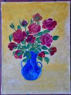 Peinture à l'huile  de Louise Thiry bouquet roses, Enlèvement ou Envoi