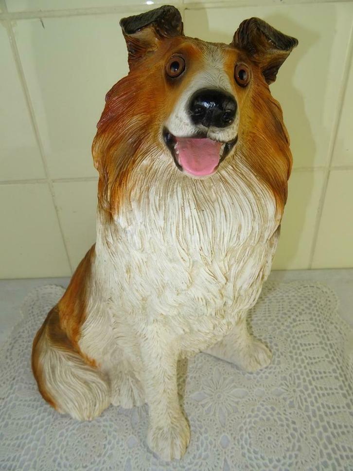 Vintage Italiaans beeld Collie Beeld hond curiosa kunst 1970, Antiek en Kunst, Curiosa en Brocante, Ophalen of Verzenden