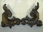 Neo Rococo antieke bronzen vuurbokken antieke vuurbokken wow, Antiek en Kunst, Ophalen of Verzenden, Brons