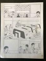 Blake & Mortimer proefdruk pagina op hard karton, Gelezen, Ophalen of Verzenden, Eén stripboek