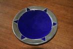 Blauwe schaal uit Marrakech  - aardewerk / zilver, Ophalen