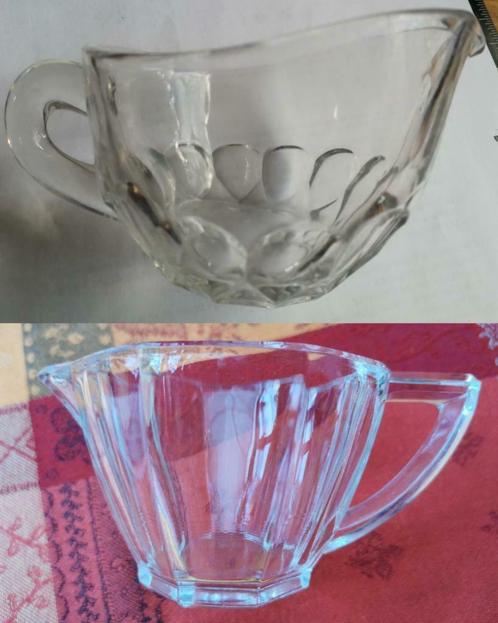2x Antiek glazen kannetje, melkkan, sauskan, prijs/stuk, Antiek en Kunst, Antiek | Glaswerk en Kristal, Ophalen of Verzenden