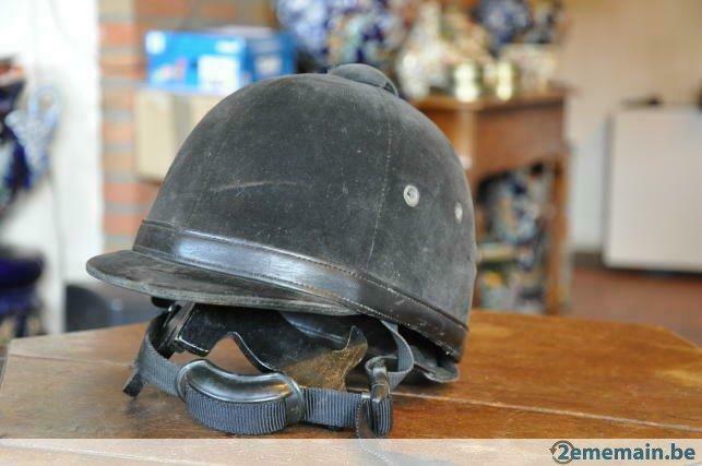 bombe d'équitation veloir noir crow, Dieren en Toebehoren, Paardrijkleding, Gebruikt, Cap, Ophalen of Verzenden