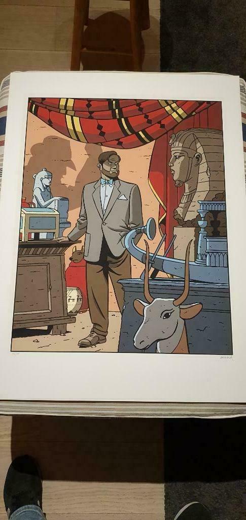 Blake en Mortimer Juillard zeefdruk, Verzamelen, Beelden en Beeldjes, Zo goed als nieuw, Ophalen of Verzenden