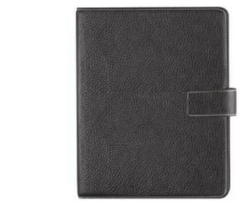 Zwart lederen A5 map met knop-sluiting en geschenkdoos, Enlèvement ou Envoi, Neuf
