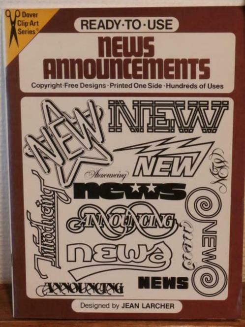 Ready-to-use  News announcements-copyright-free designers-p, Boeken, Overige Boeken, Nieuw, Ophalen of Verzenden