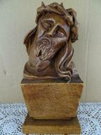 Antiek Jezusbeeld antiek houten Jezusbeeld Christuskop 1930, Ophalen of Verzenden