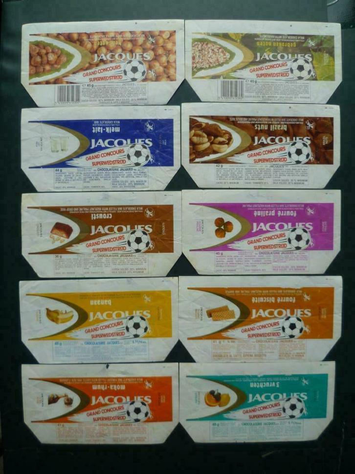 Chocolade Jacques wikkels omslagen emballage x 10 chocolat, Collections, Collections Autre, Utilisé, Enlèvement ou Envoi