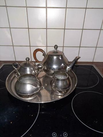 Verzilverde koffie / thé set ., Enlèvement ou Envoi