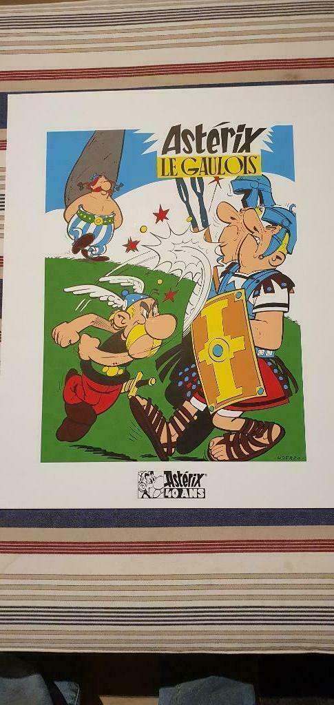 Asterix Uderzo zeefdruk, Verzamelen, Beelden en Beeldjes, Zo goed als nieuw, Ophalen of Verzenden