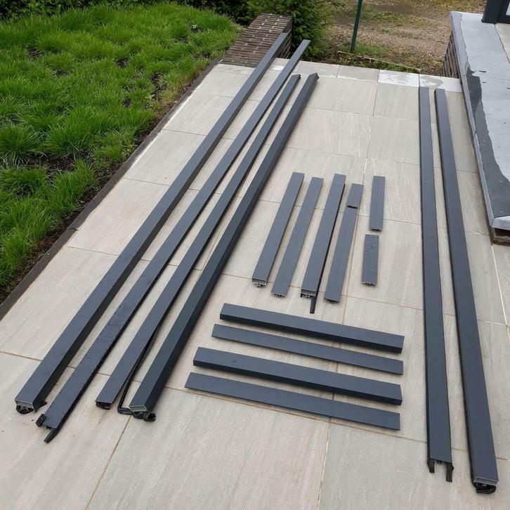 Verschillende onderdelen overkapping, Doe-het-zelf en Bouw, Raamkozijnen en Schuifdeuren, Nieuw, Overige typen, Aluminium, 225 cm of meer