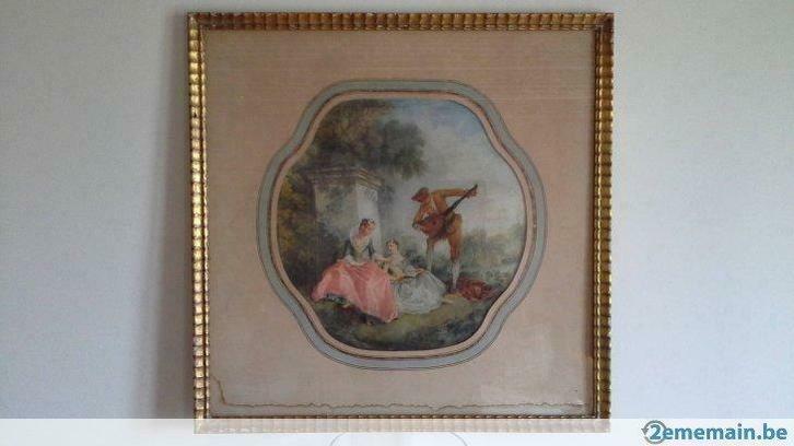 La leçon de musique par Nicolas lancret (1690 - 1743), Antiek en Kunst, Kunst | Etsen en Gravures