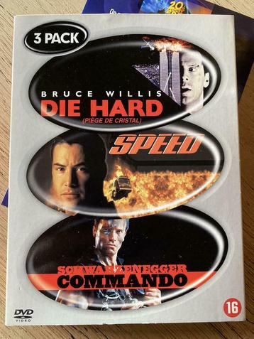 3 pack Dvd  Die Hard, Speed en Commando, perfecte staat beschikbaar voor biedingen