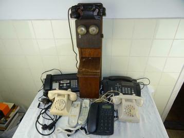 Collection de téléphones antiques de 6 téléphones antiques, Télécoms, Enlèvement ou Envoi, Utilisé, Avec cadran rotatif