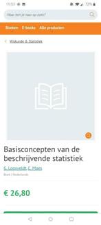 Basisconcepten beschrijvende statistiek, Ophalen of Verzenden, Acco, Zo goed als nieuw