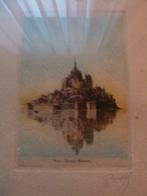 Peinture Mont St Michel et son reflet encadrée signée RUDEL, Antiquités & Art, Enlèvement ou Envoi