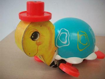 Fisher Price 773 "Tip Toe Turtle" uit  hout 1962