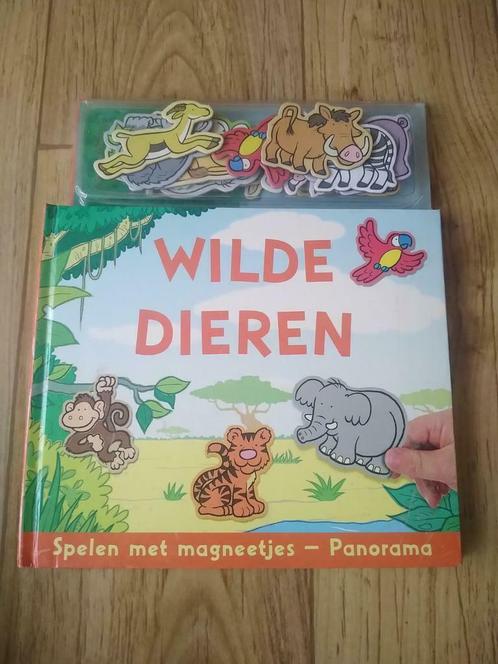 Boekje wilde dieren - met magneetjes., Livres, Livres pour enfants | 4 ans et plus, Comme neuf, Enlèvement